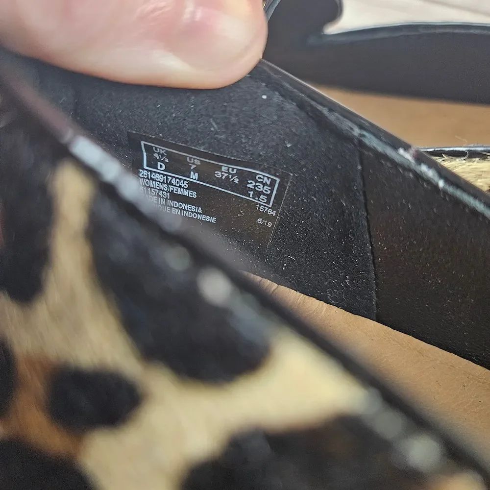 Clarks‎ Structured Un Blush Ease loafers flats, leopard pony hair, size 7